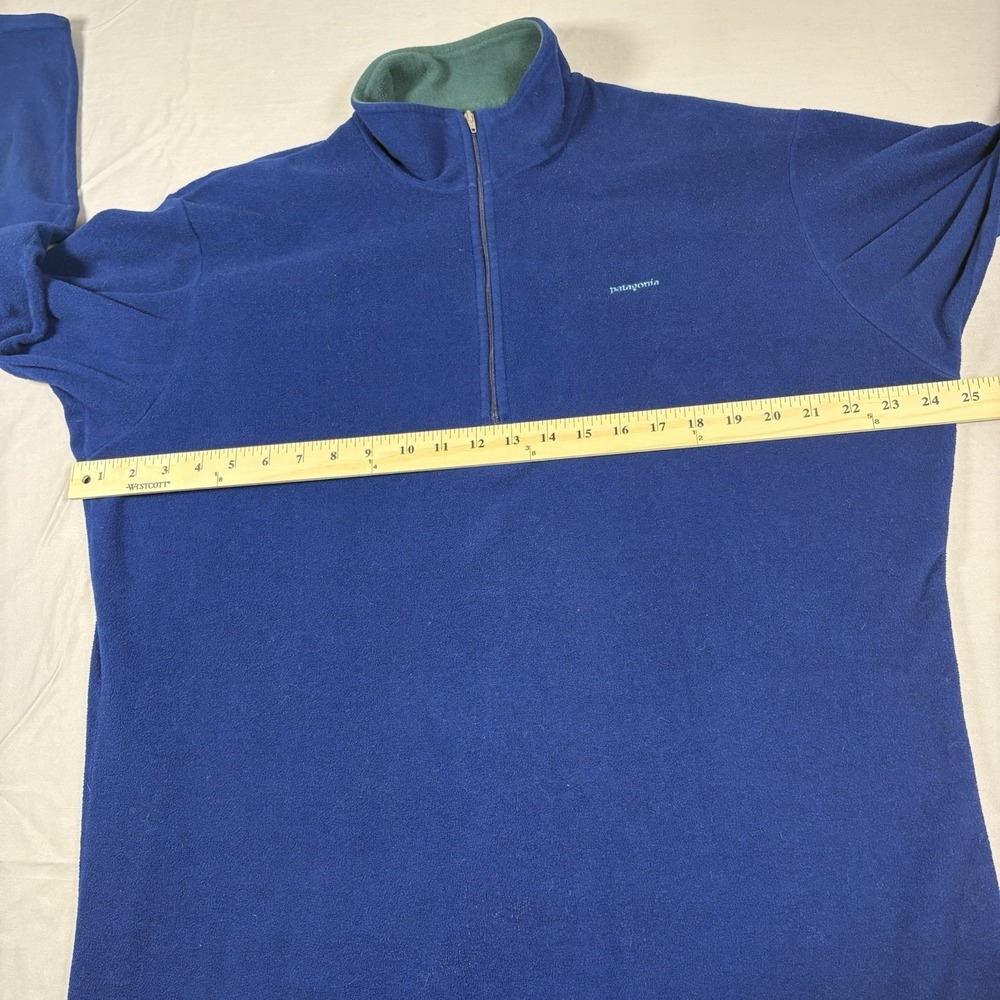 Vintage Patagonia Capilene Fleece Pullover Mens XL USA Blue Green 1/4 Zip 90s - Picture 8 of 9